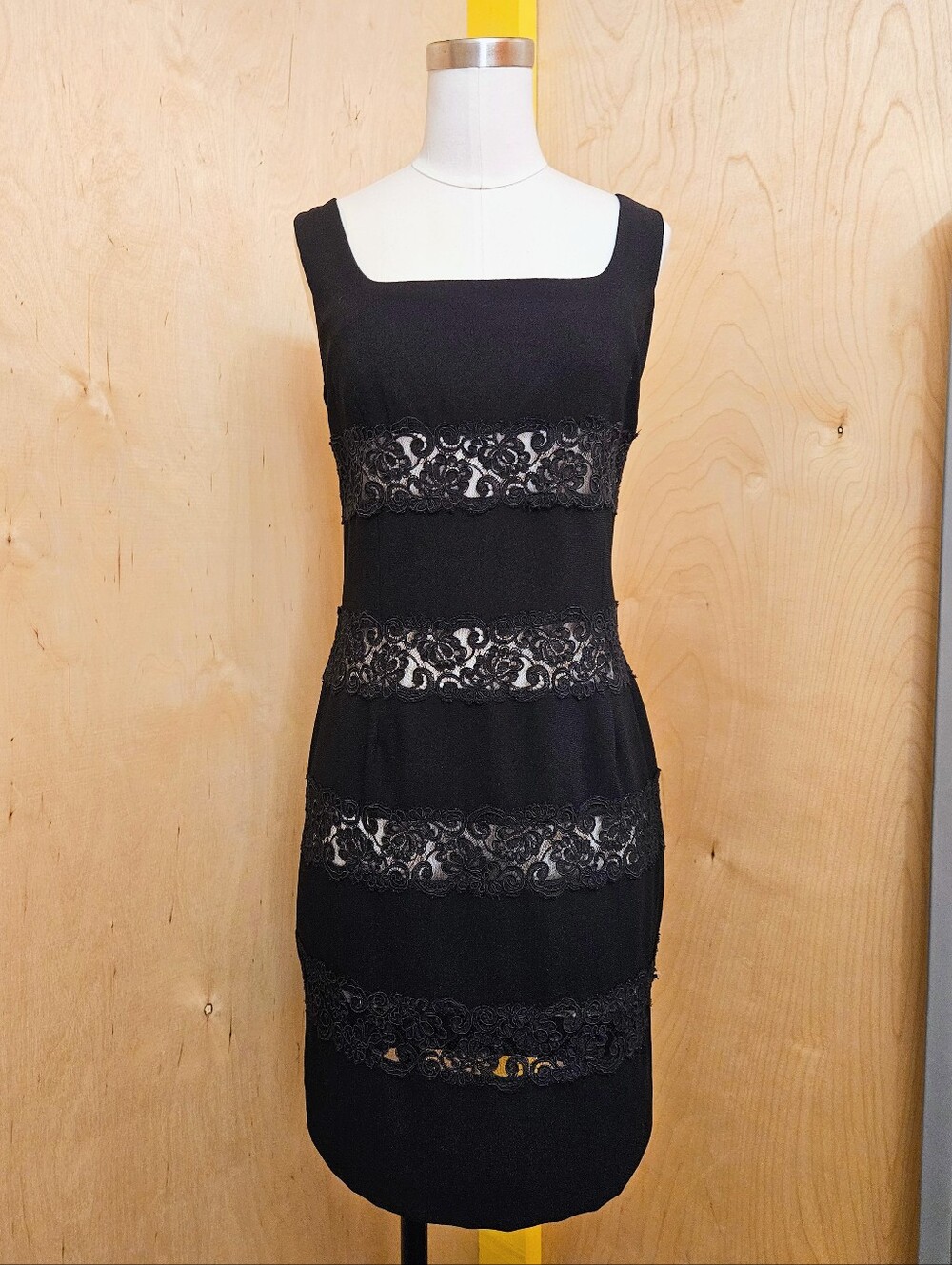 90s Jones New York Black Lace Sleeveless Mini Dress